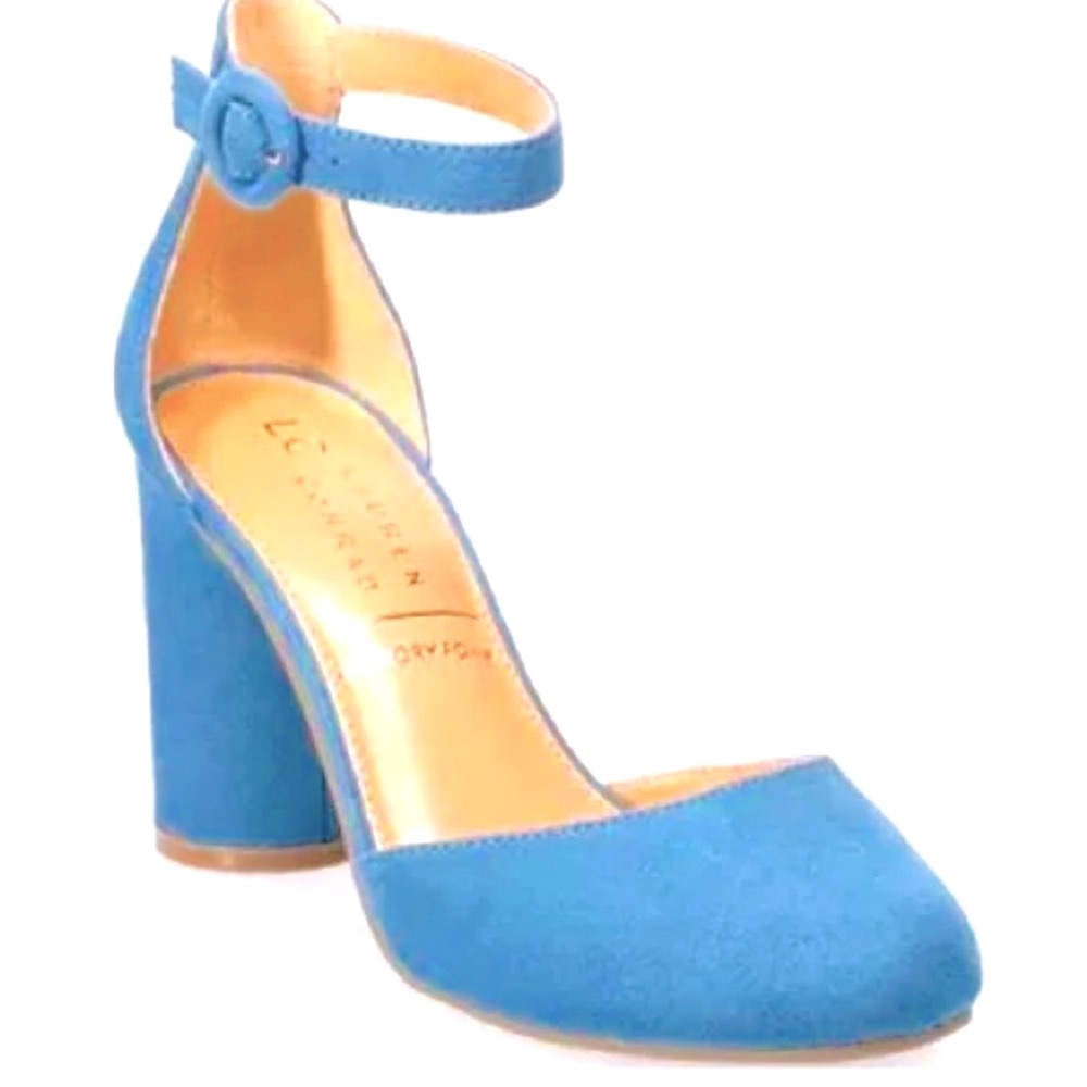 Lauren Conrad Hydrangea Heel in Blue Suede